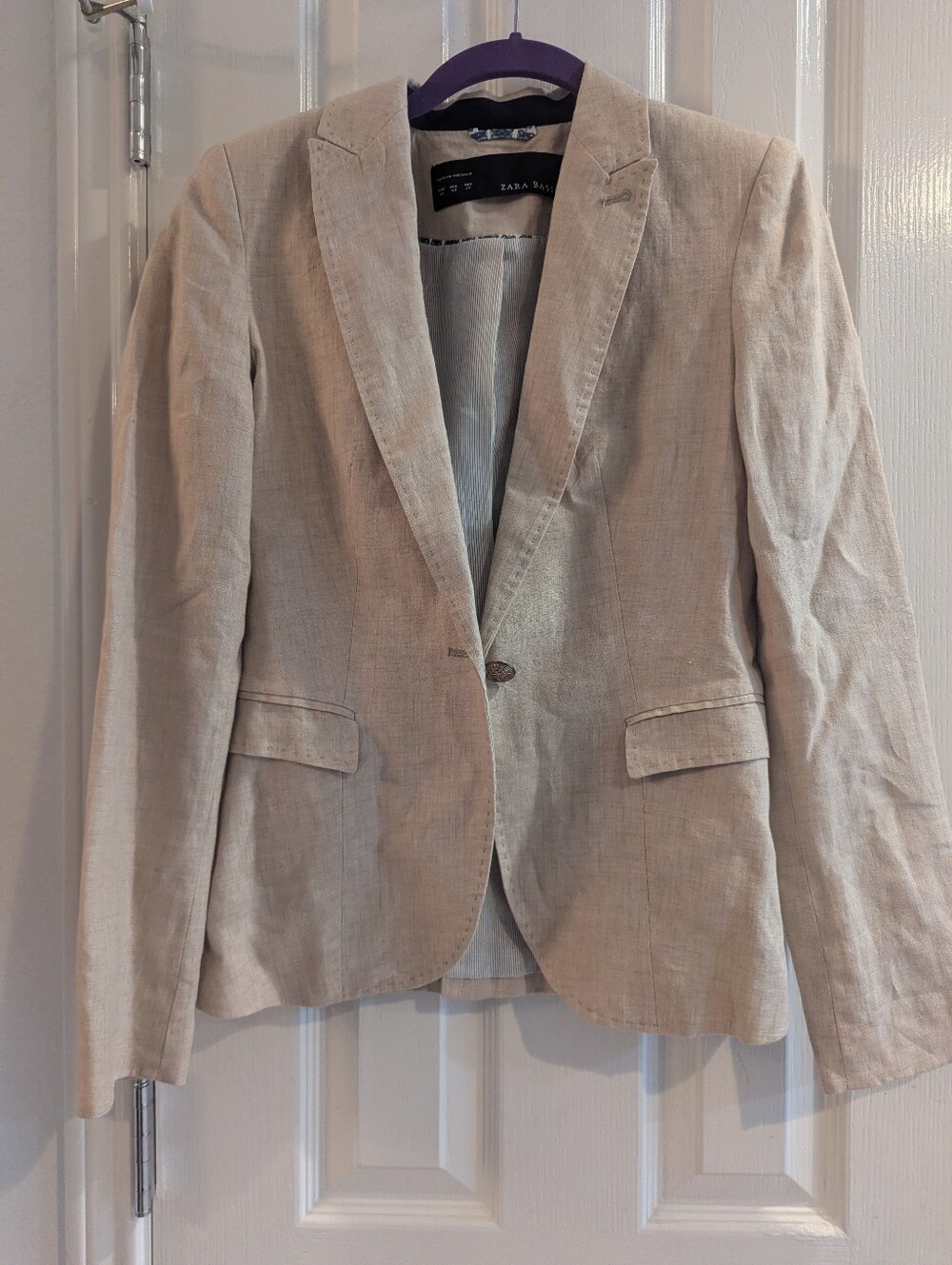 Zara Women's Linen Blazer - Picture 2 of 8